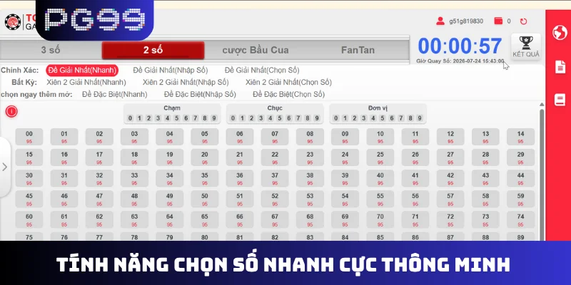 Tính năng chọn số nhanh cực thông minh