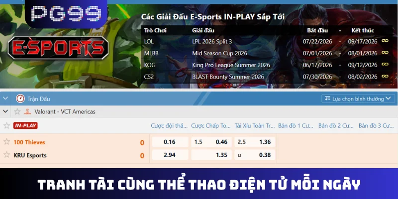 Tranh tài cùng thể thao điện tử mỗi ngày